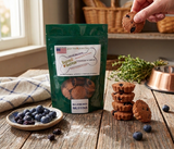 BoneBons Organic Blueberry Muffin Dog Treats - Grain-Free Dog Cookies, 5oz Bag - Antioxidant Rich Superfood Snacks with Flax & Chia Seeds - Wheat, Corn & Soy Free - Made in USA