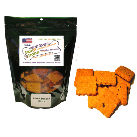 Bone Bons Organic Grain Free Dog Breath Mints – Natural Dental Treats with Mint, Parsley & Zucchini – Fresh Breath Dog Biscuits – Handmade in USA – 5oz Bag