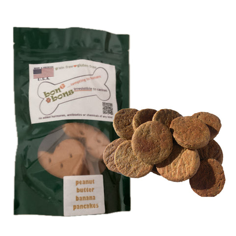 Bone Bons Peanut Butter Banana Pancake Dog Treats – Grain Free Organic Biscuits – Handmade in USA