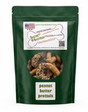 Bone Bons Peanut Butter Dog Pretzels – Carob Dipped Organic Treats for Large Dogs – Handmade in USA – 1/2 Dozen Bag